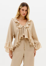 Golden Shimmer Batwing Blouse Lança Perfume