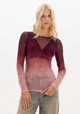 Blusa Lança Perfume Tule Manga Longa Estampada