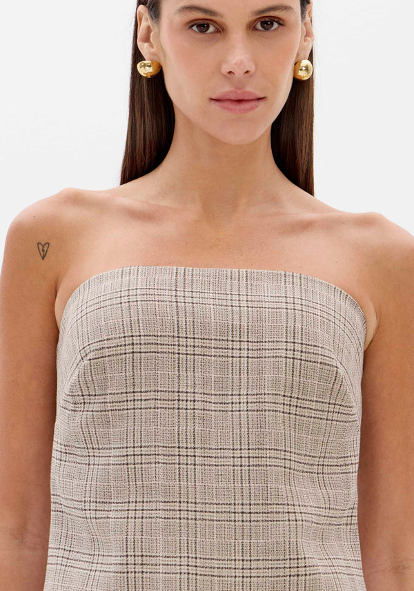 Longline Plaid Linen-Blend Waistcoat Lança perfume