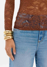 Blusa Manga Comprida Renda Lança Perfume