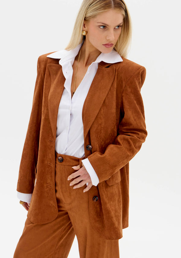 Longline Long Sleeve Blazer with Buttons Lança Perfume
