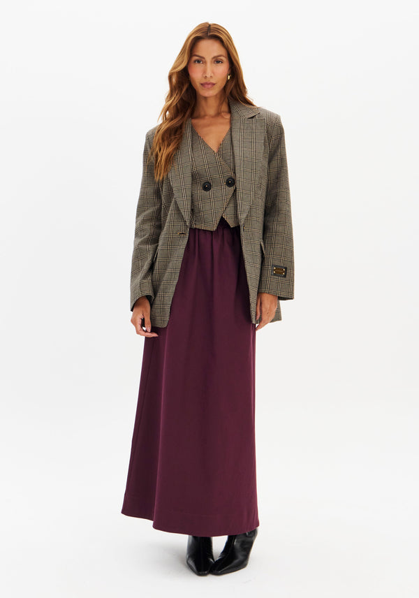 Longline Oversized Gingham Checked Blazer Lança Perfume