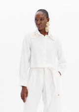 Cropped Shirt with Iconic Pin Details Lança Perfume