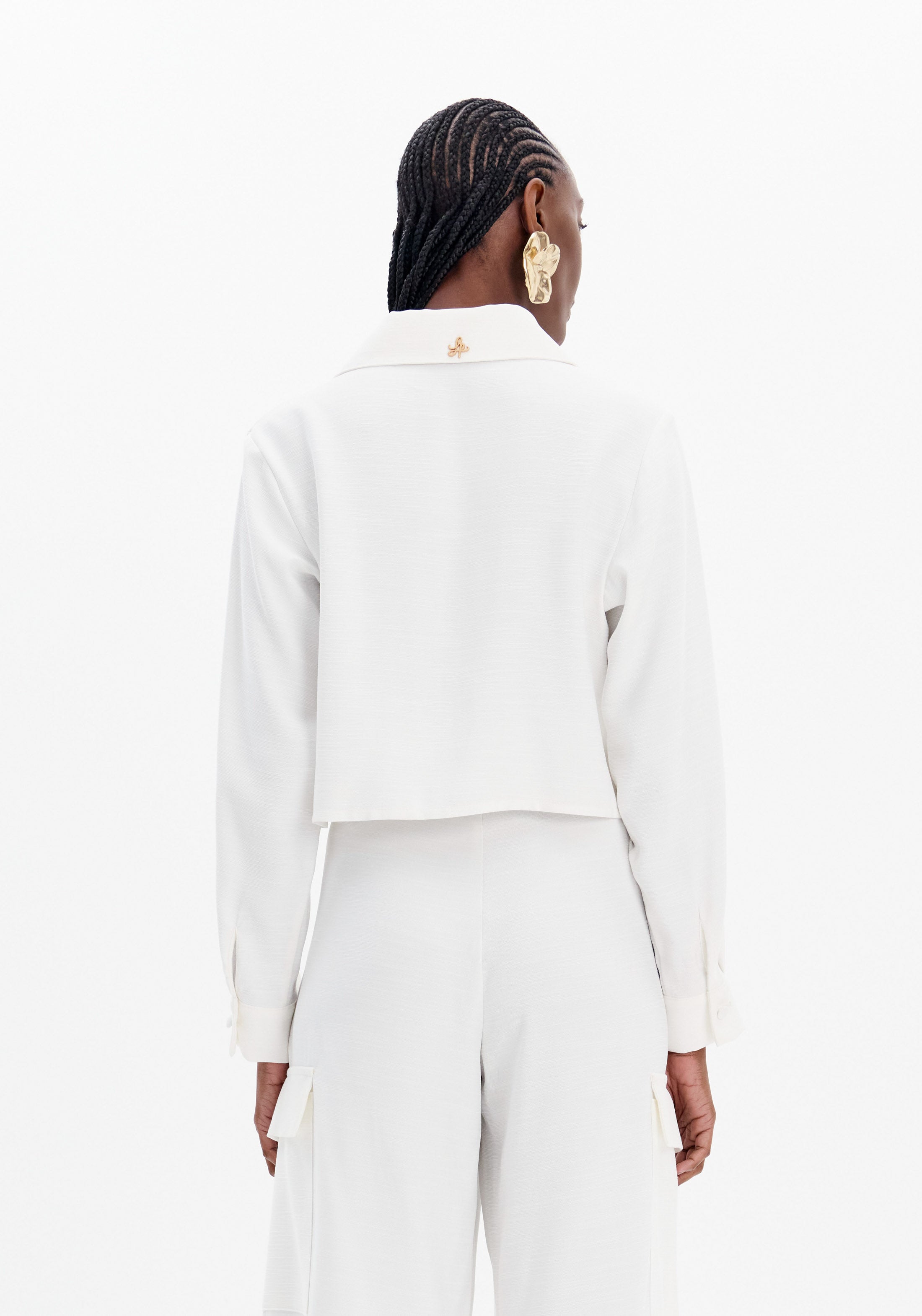 Cropped Shirt with Iconic Pin Details Lança Perfume