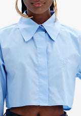 Embroidered Long Sleeve Cropped Shirt Lança Perfume