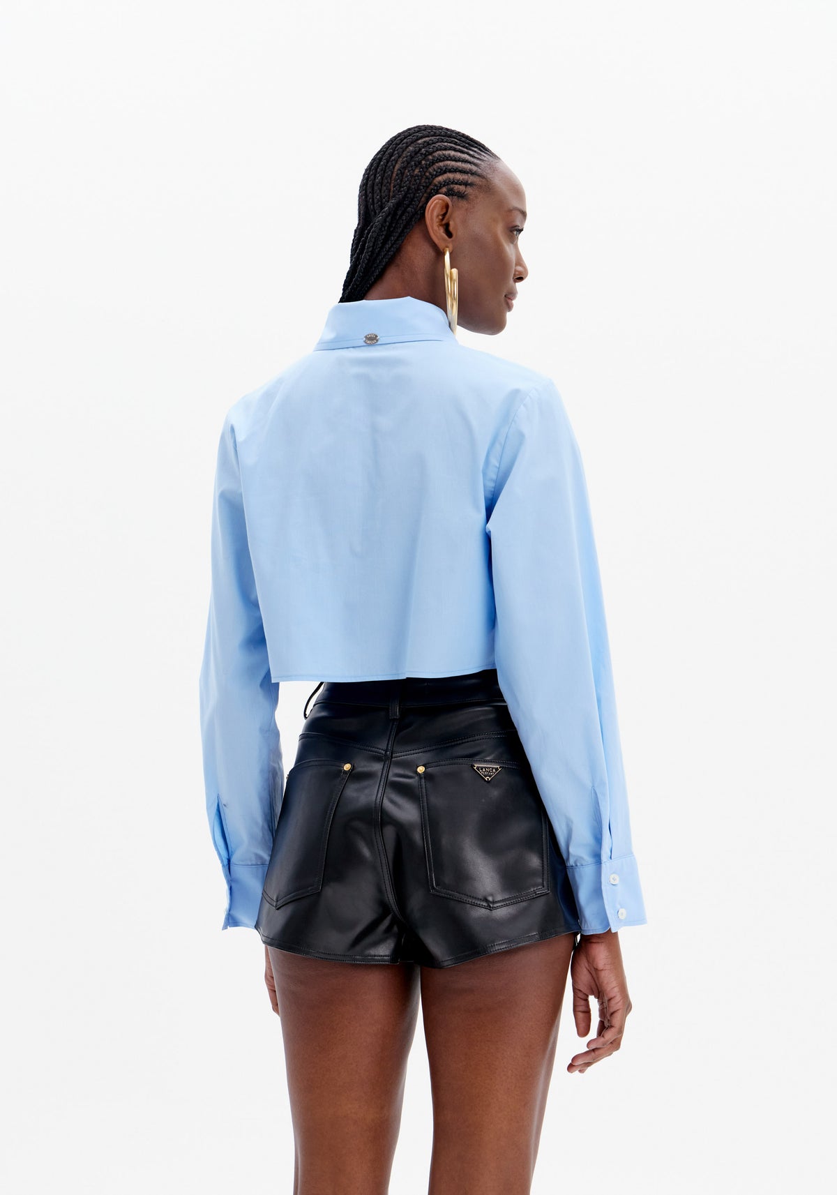 Embroidered Long Sleeve Cropped Shirt Lança Perfume