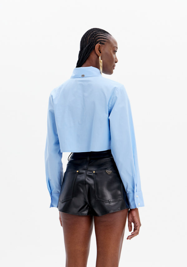 Embroidered Long Sleeve Cropped Shirt Lança Perfume