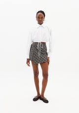 Grey Checked Wrap Skirt-Shorts Lança Perfume