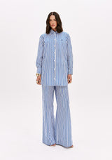 Longline Pinstripe Long Sleeve Shirt Lança Perfume