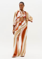 Three-Quarter Sleeve Silk-Touch Shirt Lança Perfume