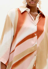 Three-Quarter Sleeve Silk-Touch Shirt Lança Perfume