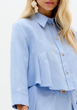 Cropped Linen-Blend Shirt Lança Perfume