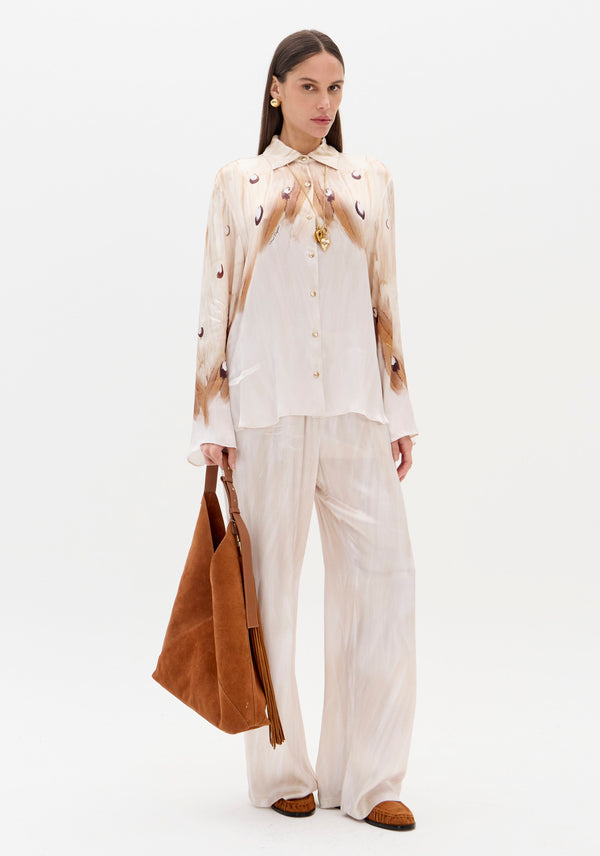 Longline Satin Long Sleeve Shirt Lança Perfume