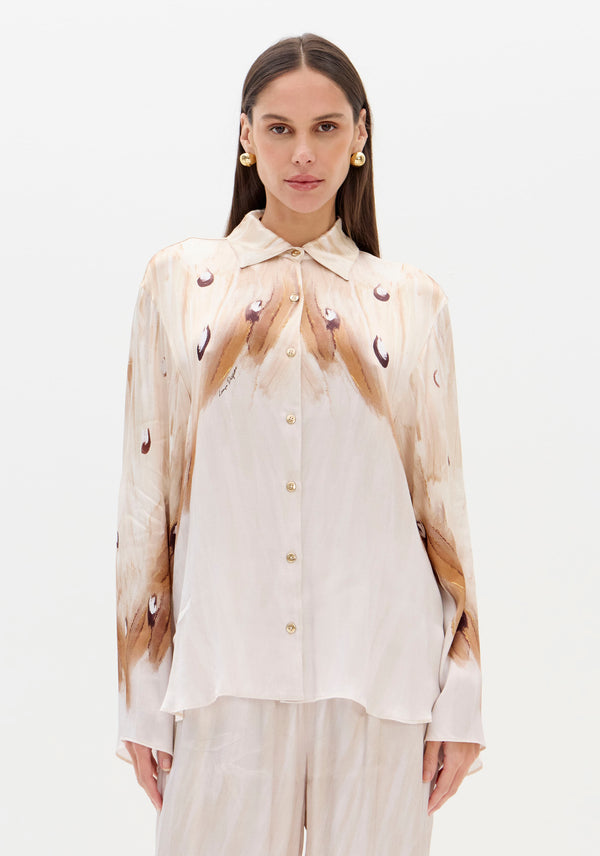 Longline Satin Long Sleeve Shirt Lança Perfume