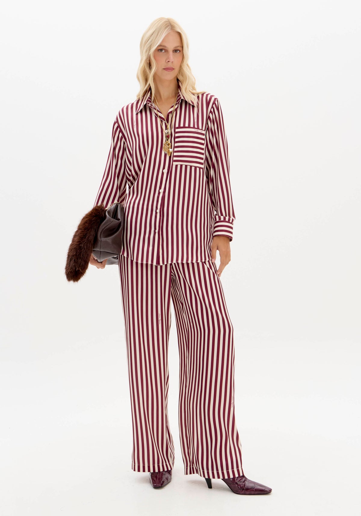 Printed Satin Long-Sleeve Shirt Lança Perfume
