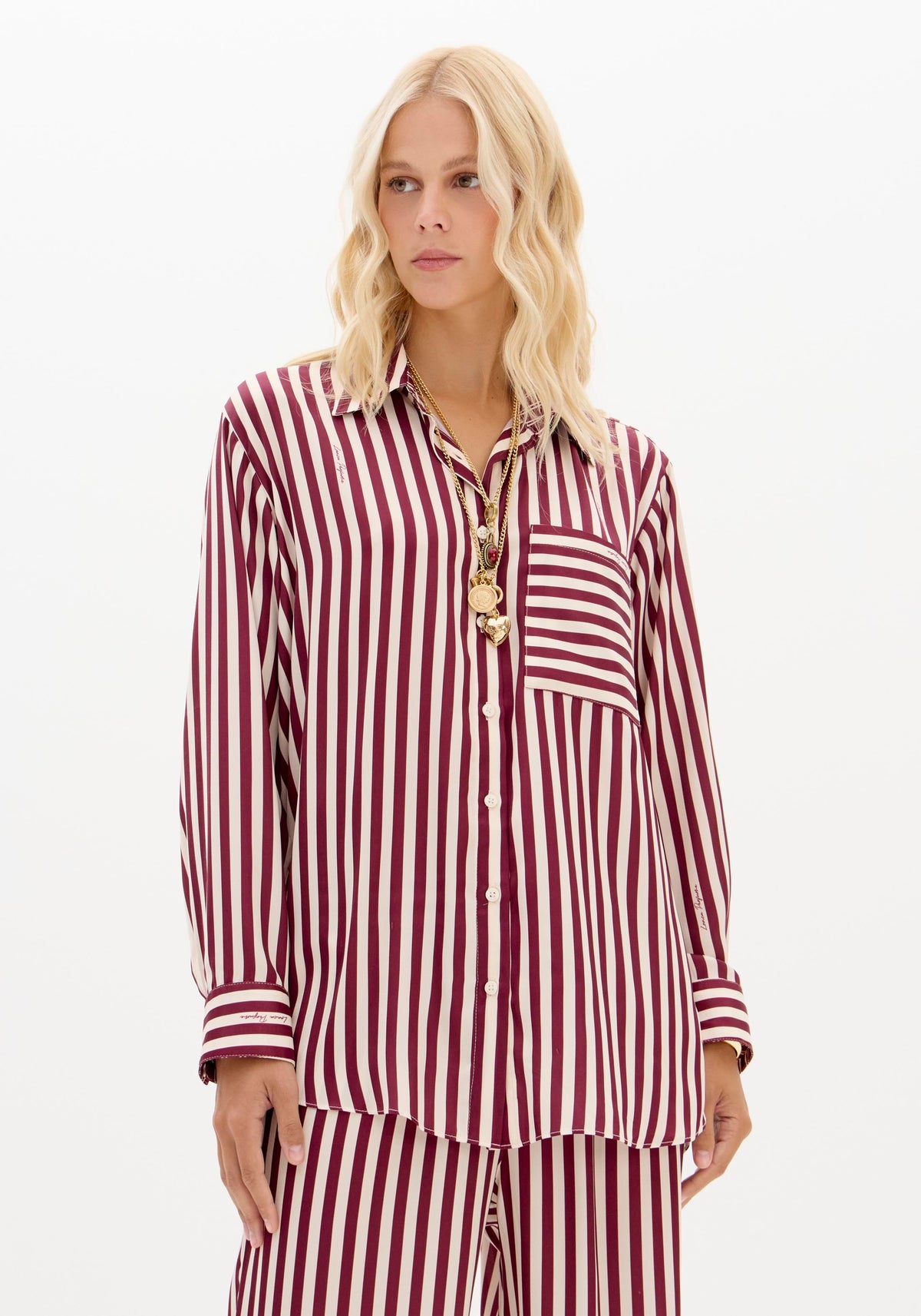 Printed Satin Long-Sleeve Shirt Lança Perfume