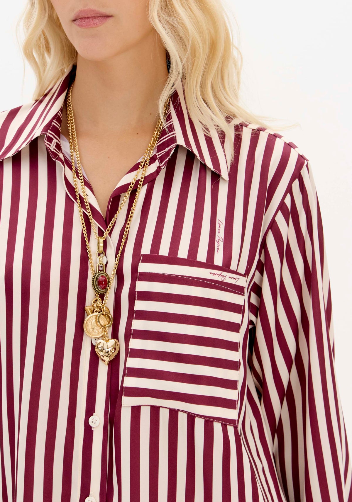 Printed Satin Long-Sleeve Shirt Lança Perfume