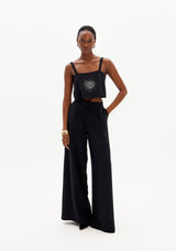 High-Waisted Tailored Wide-Leg Trousers with Pockets Lança Perfume