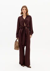 Wide-Leg Trousers Brown-coffee Lança Perfume