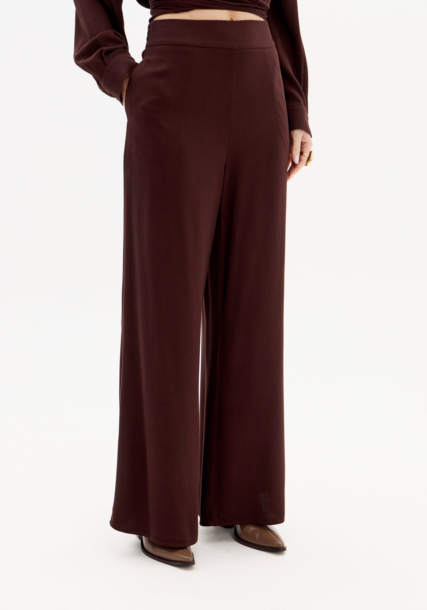 Wide-Leg Trousers Brown-coffee Lança Perfume