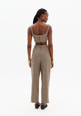 Two-Tone Check Sculpting Slim-Leg Trousers Lança Perfume