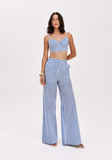 High-Waisted Pinstripe Tailored Trousers Lança Perfume