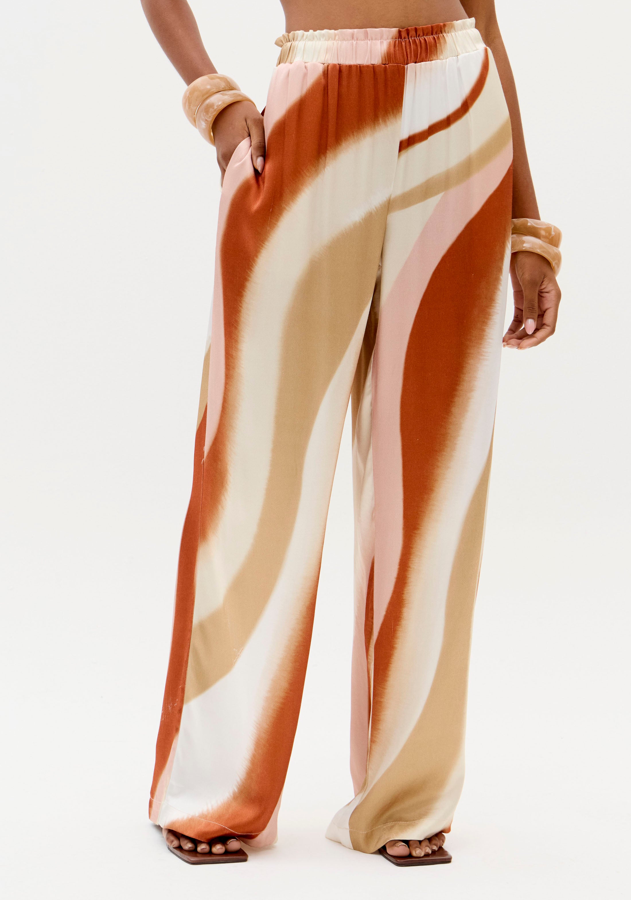 High-Waisted Printed Wide-Leg Trousers Lança Perfume
