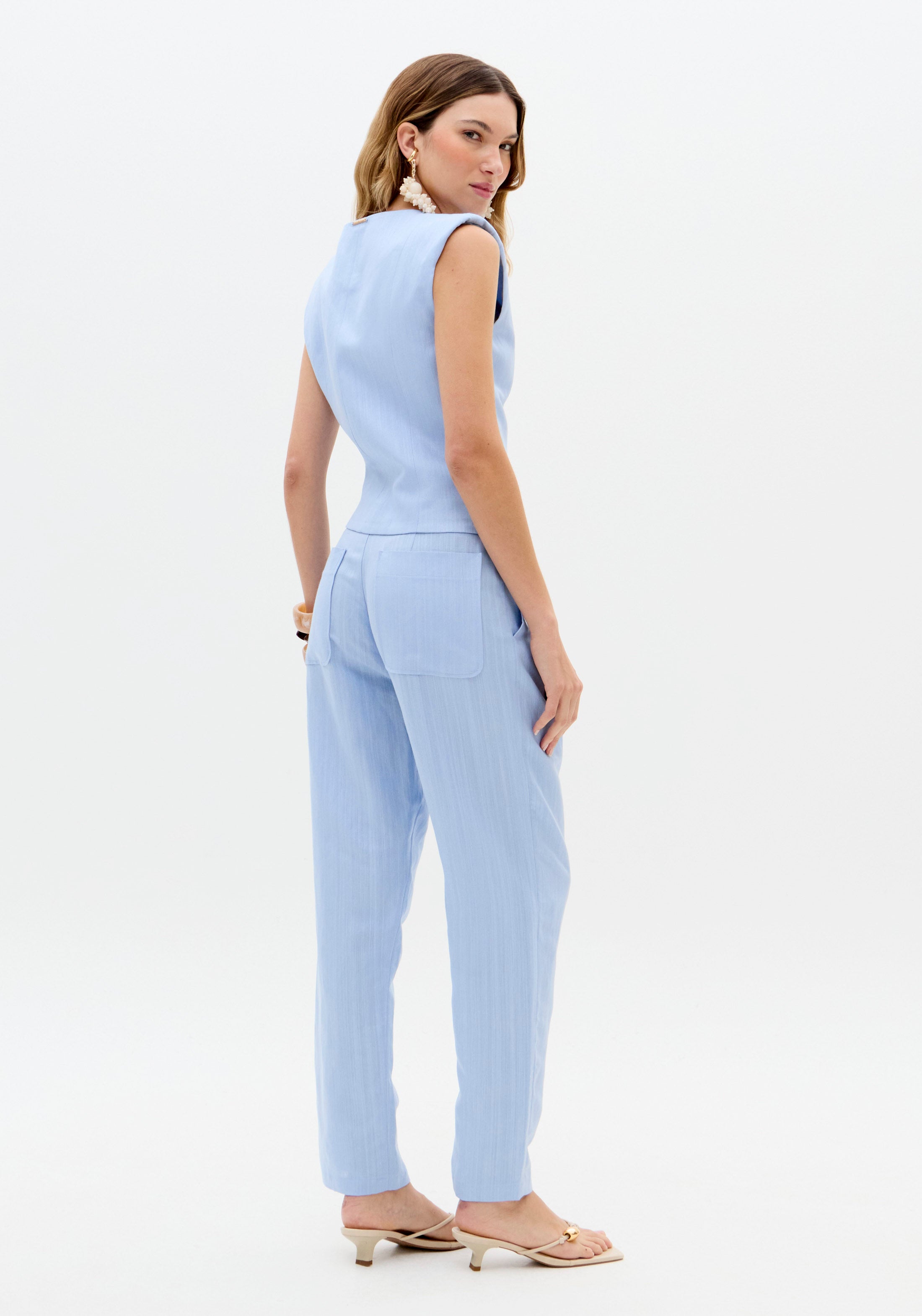 Linen-Blend Wrap Waistcoat Lança Perfume
