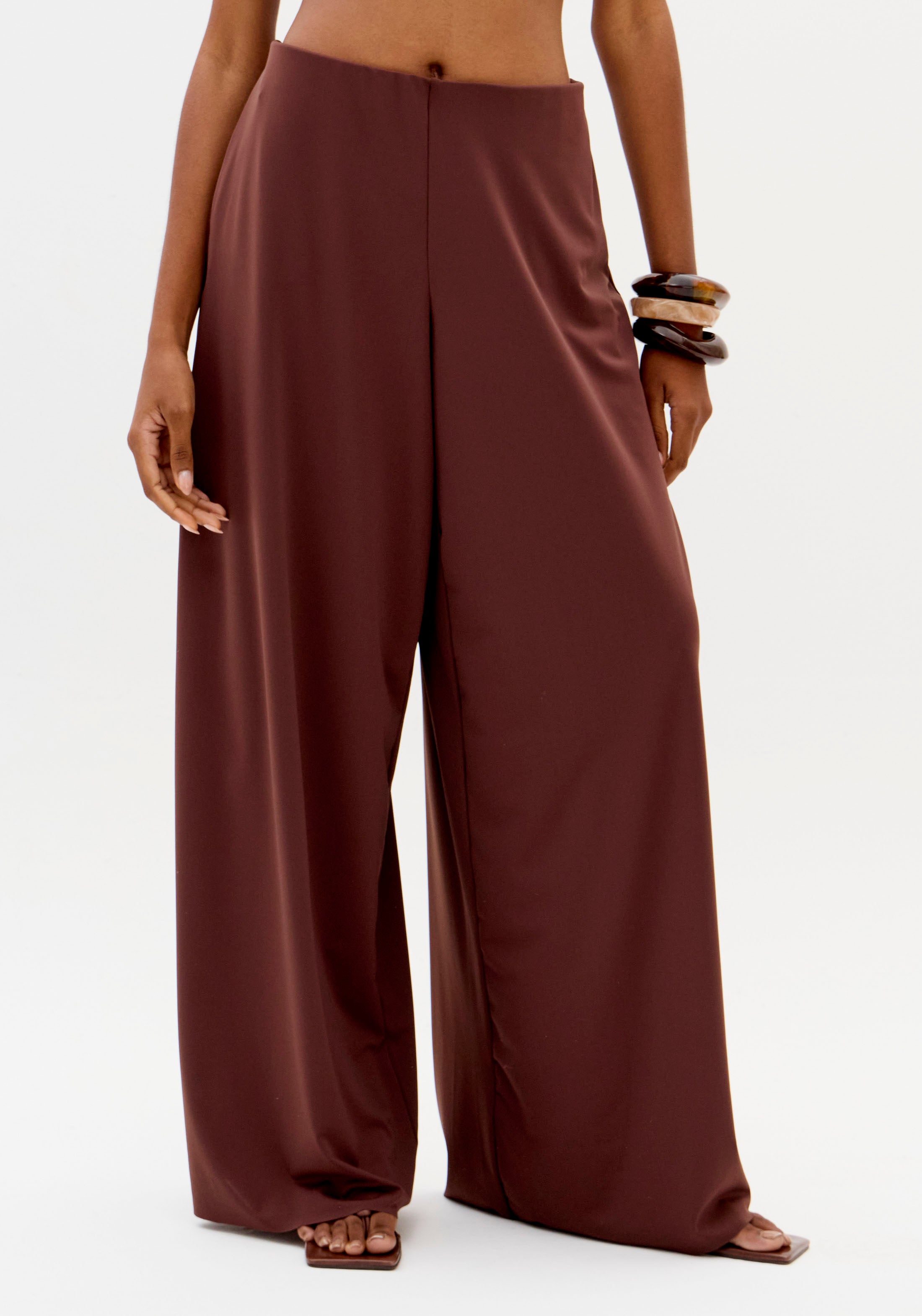 High-Waisted Fluid Wide-Leg Trousers Lança perfume