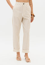 High-Waisted Striped Baggy Trousers Lança Perfume