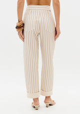 High-Waisted Striped Baggy Trousers Lança Perfume