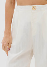 High-Rise Linen Carrot Trousers Lança perfume
