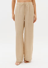 High-Waisted Golden Shimmer Wide-Leg Trousers Lança Perfume