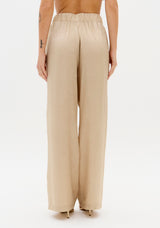 High-Waisted Golden Shimmer Wide-Leg Trousers Lança Perfume