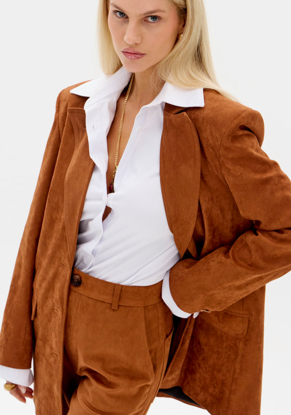 Longline Long Sleeve Blazer with Buttons Lança Perfume