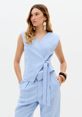 Linen-Blend Wrap Waistcoat Lança Perfume