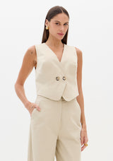 Tailored Double-Breasted Twill Waistcoat Lança Perfume