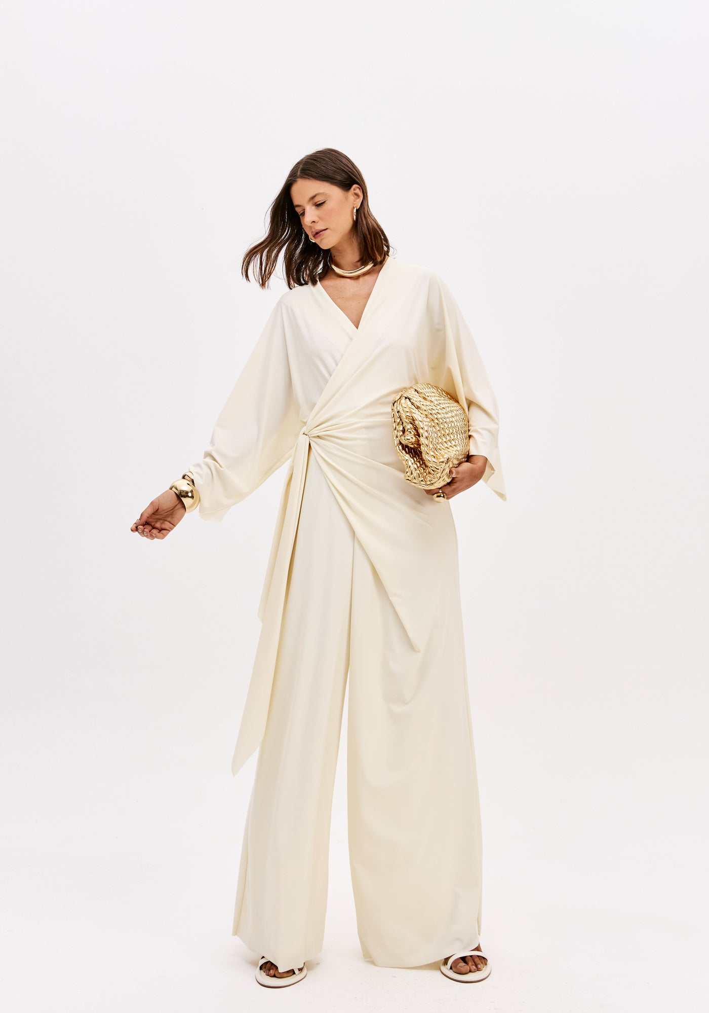 Surplice V-Neck Maxi Jumpsuit Lança Perfume