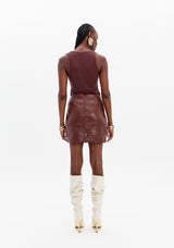 Structured Faux Leather Mini Skirt Lança Perfume