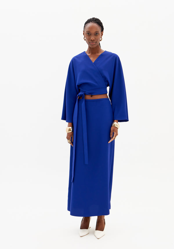 Straight Super Midi Skirt in Crepe Lança Perfume