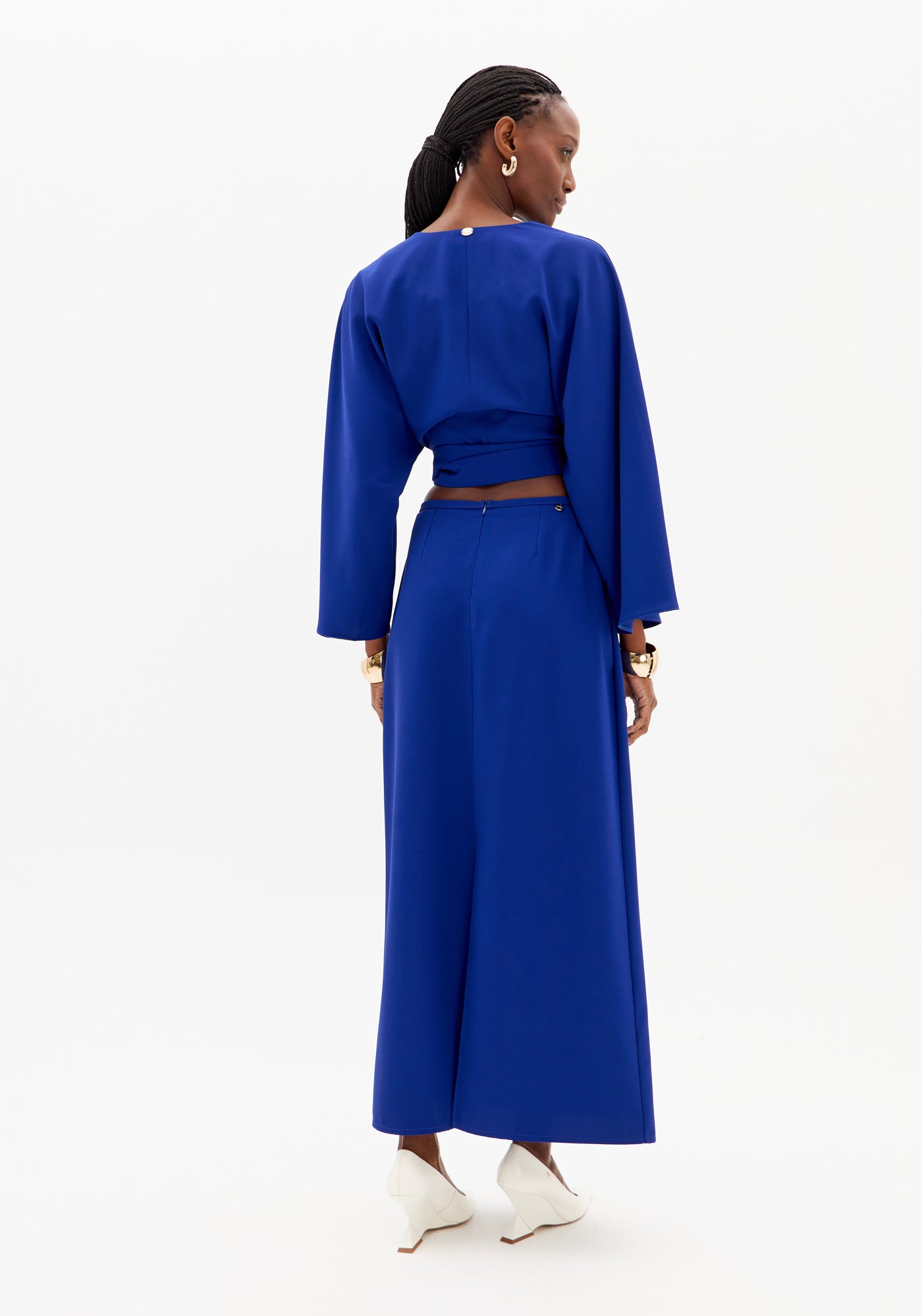 Cropped Long Sleeve Blouse with Tie Front Lança Perfume