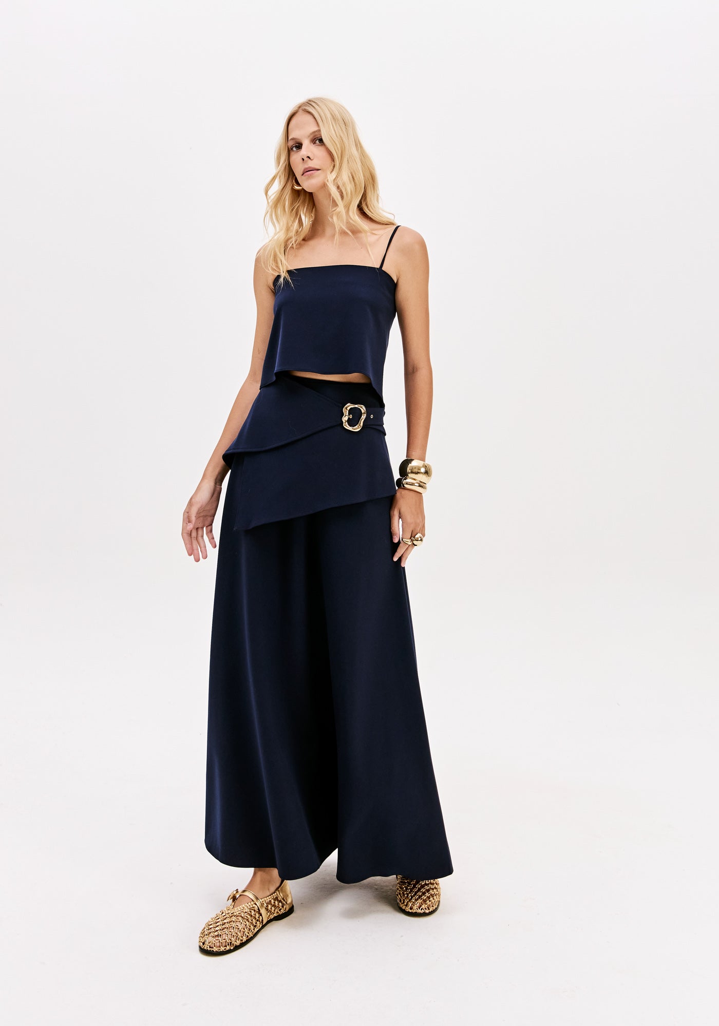 High-Waisted Overlay Long Skirt Lança Perfume