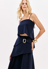 High-Waisted Overlay Long Skirt Lança Perfume