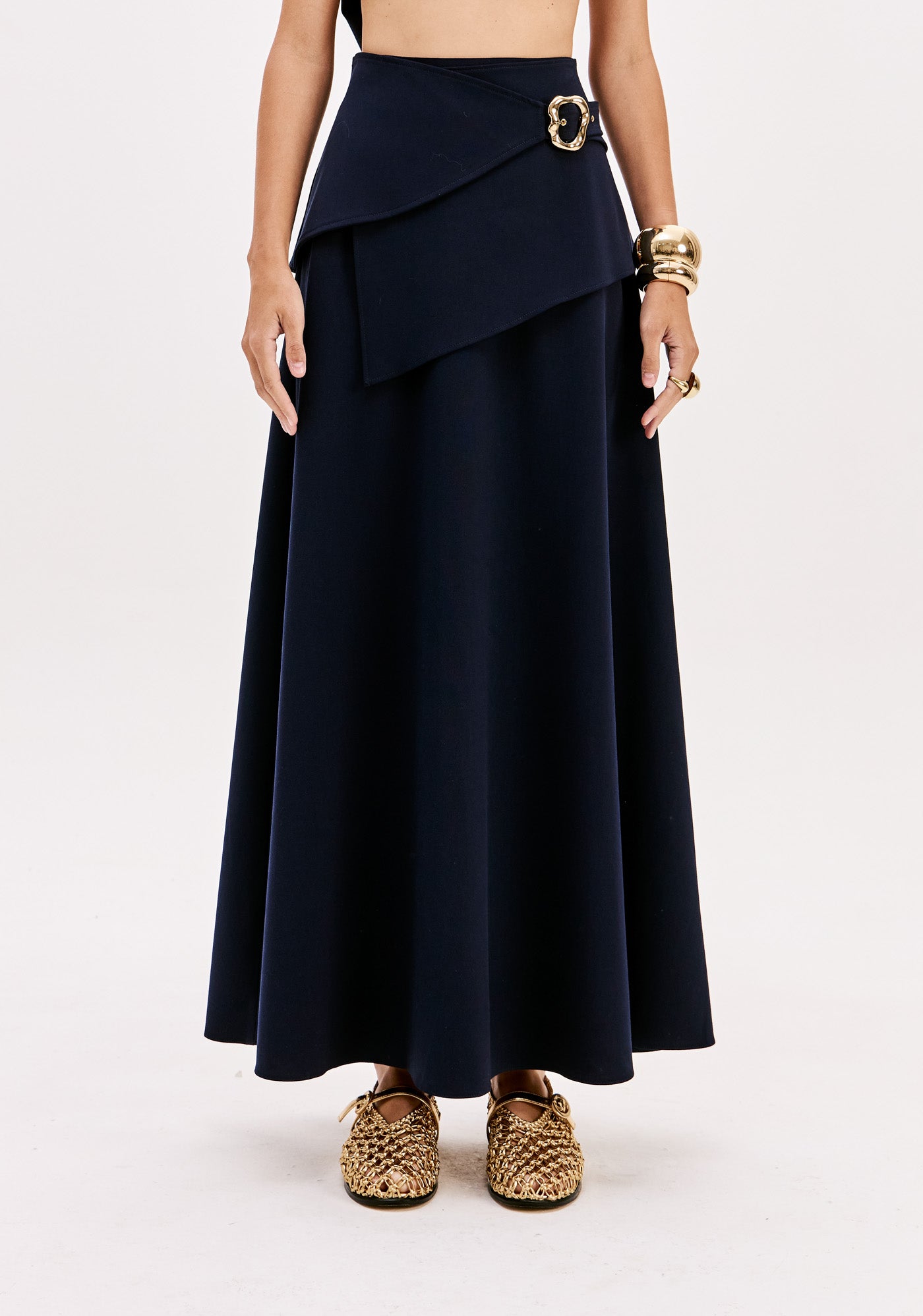 High-Waisted Overlay Long Skirt Lança Perfume