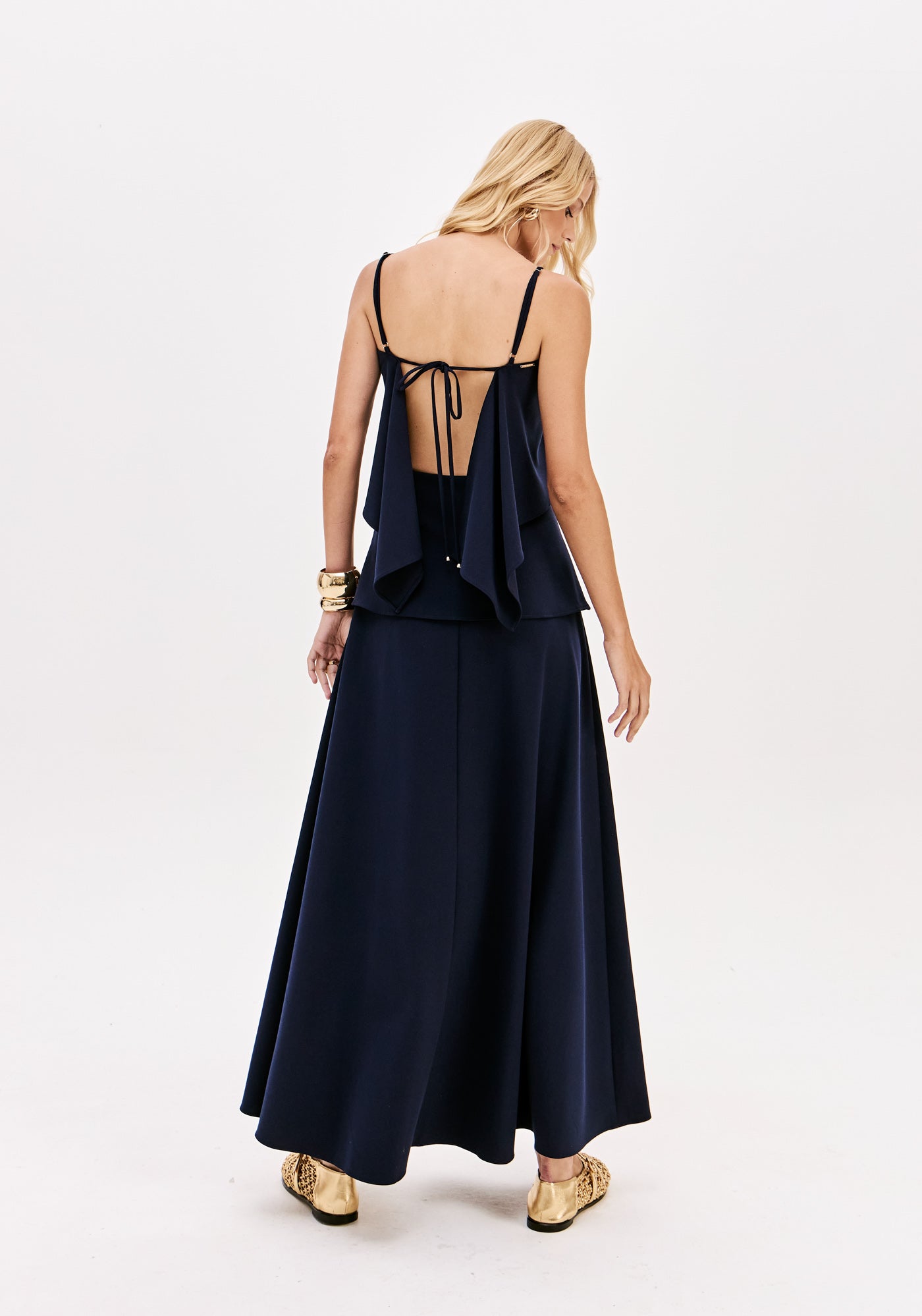 High-Waisted Overlay Long Skirt Lança Perfume