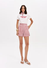 High-Waisted Pinstripe Tailored Shorts Lança Perfume