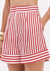 High-Waisted Pinstripe Tailored Shorts Lança Perfume