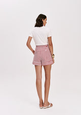 Calções Alfaiataria Riscas de Cintura Alta Lança Perfume