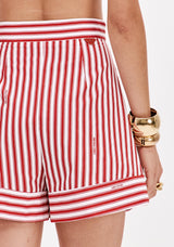 High-Waisted Pinstripe Tailored Shorts Lança Perfume