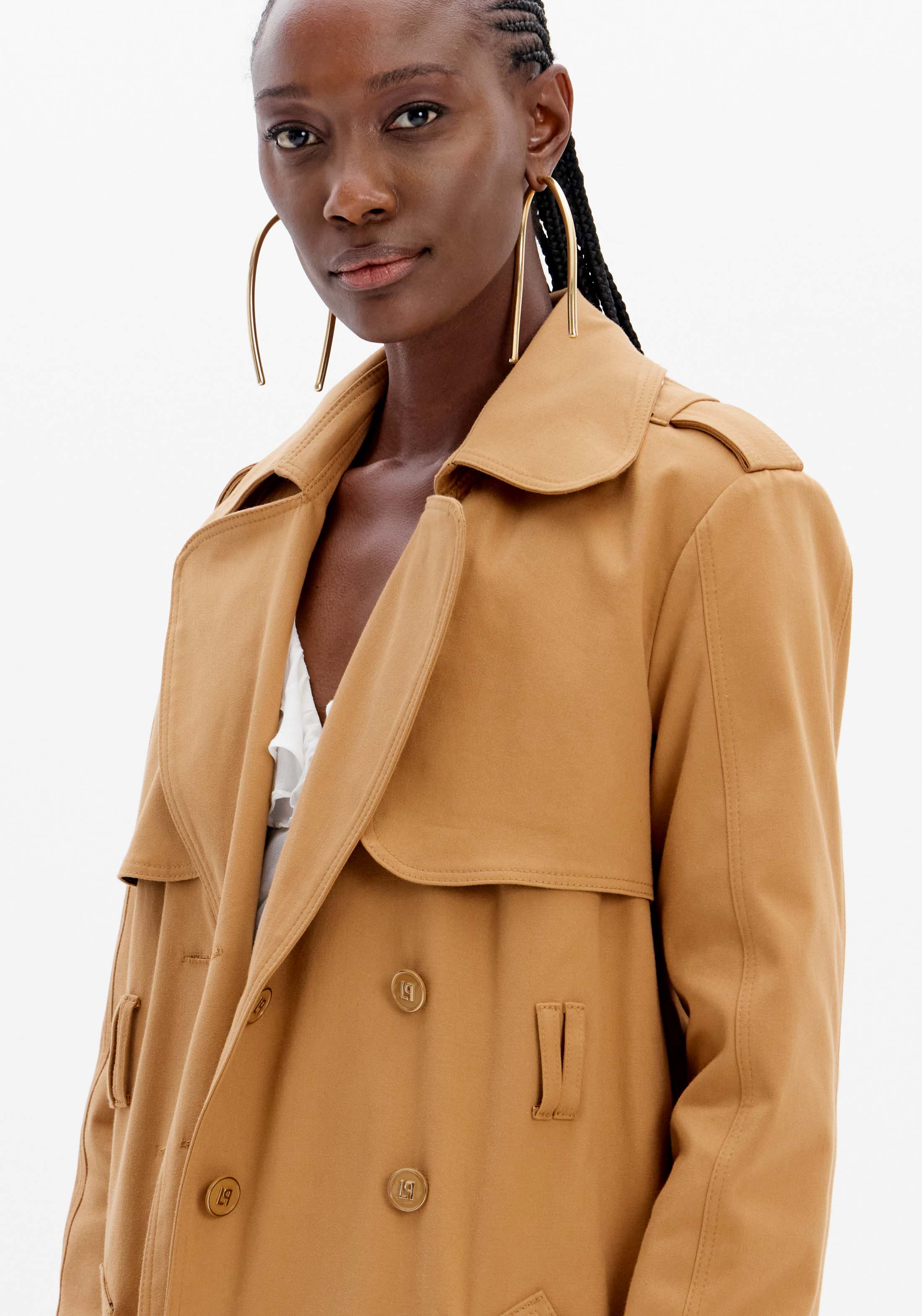 Long Belted Coat with Front Buttons Lança Perfume